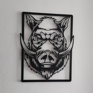 Wild Boar Metal Wall Decor, Wild Boar Wall Decor, Wild Pig Decor, Kitchen Wall Decor, Wildlife Art, Rustic Wall Decor, Man Cave Decor