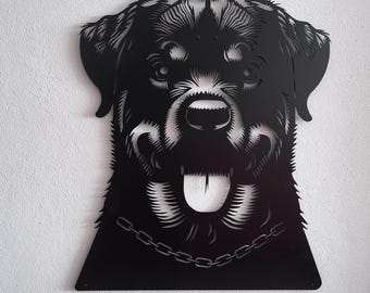 Rottweiler Metal Wall Art - Rottweiler Wall Decor- Rottweiler Metal Sign - Unique Gift for Dog Lovers