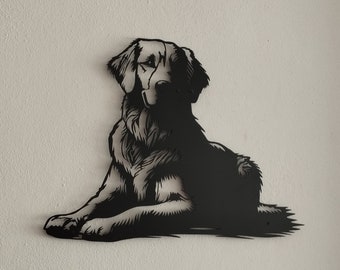 Golden Retriever Metal Wall Art, Golden Retriever Metal Wall Decor, Dog Lover Gifts, Golden Dog Metal Sign, Golden Retriever Sculpture Decor