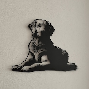 Golden Retriever Metal Wall Art, Golden Retriever Metal Wall Decor, Dog Lover Gifts, Golden Dog Metal Sign, Golden Retriever Sculpture Decor
