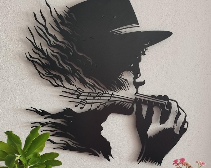 Featured listing image: Musician Metal Wall Decor, Living Room Wall Art, Music Room Wall Decor, Office Wall Decor, Music Lover Gift, Housewarming Gift