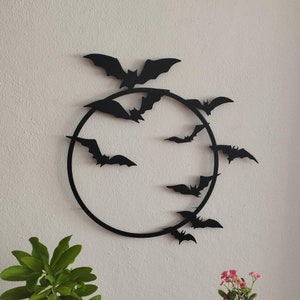 Flying Bats Metal Wall Art, Gothic Home Decor, Halloween Wall Decor, Bat Decor, Spooky Home Decor