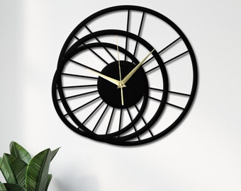 Tripple Circle Metal Wall Clock, Oversized Wall Clock, Round Metal Wall Clock, Large Wall Clock , Unique Metal Wall Clock, Office Wall Decor