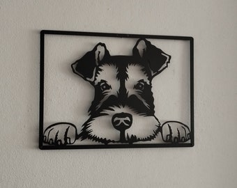 Schnauzer Metal Wall Art,Schnauzer Gifts for Home Decor,Above Bed Decor,Schnauzer Miniature Dog Kids Room,Man Cave Decor,Bedroom Wall Art