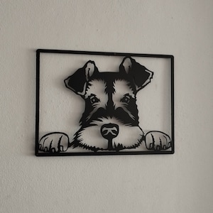 Schnauzer Metal Wall Art, Schnauzer Gifts for Home Decor, Above Bed Decor, Schnauzer Miniature Dog Kids Room, Man Cave Decor