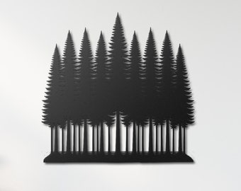 Pine Trees Metal Wall Art, Pine Trees Wall Decor, Farmhouse Decor, Pine Forest Sign, Fireplace Decor, Outdoor Large Wall Decor, Pines Sign