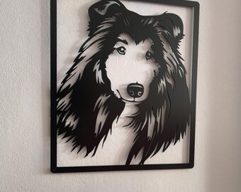Rough Collie Metal Wall Art,Collie Metal Wall Sign,Dog Portrait,Dog Gifts for Owner,Bedroom Wall Decor,Dog Sign,Birthday Gifts for Dog Lover