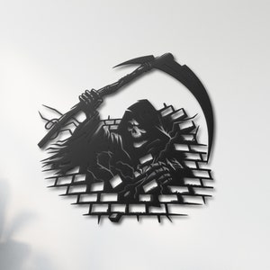 Grim Reaper Metal Wall Decor, Reaper Metal Wall Sign, Gothic Wall Art, Halloween Wall Decor, Grim Reaper Wall Art, Halloween Gifts