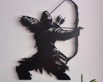 Assassin Metal Wall Art – Assassin Archery Art - Man Cave Decor - Fantasy Lover Gift, Home Office Wall Art - Assassin Warrior Wall Decor
