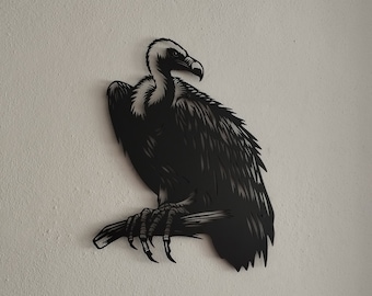 Vulture Metal Wall Art, Vulture Metal Wall Decor, Grave Digger Decor, Vulture Metal Sign, Scavenger Birds Wall Sign