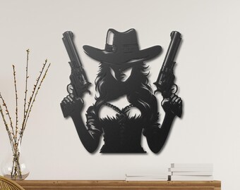 Cowboy Woman Metal Wall Decor, Cowgirl Wall Decor, Texas Woman Wall Decor, Texas Cowboy State Decor, Bedroom Wall Decor, Man Cave Decor