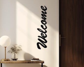 31'' Welcome Metal Wall Decor, Front Door Decor, Entryway Decor, Modern Home Decor, Welcome Metal Sign, Housewarming Gift, Porch Wall Sign