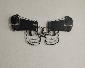 Gun Metal Wall Art, Gun Metal Sign, Gun Room Decor, Gun Lovers Gift for Men, Game Room Decor, Gun Wall Art, Gifts for Gun Lovers