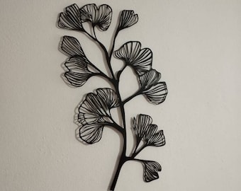 Ginkgo Leaf Metal Wall Art,Large Leaf Metal Wall Art,Ginkgo Leaves Metal Wall Hanging Decor,Tree Leaf Wall Art,Metal Leaf Wall Art,Bedroom