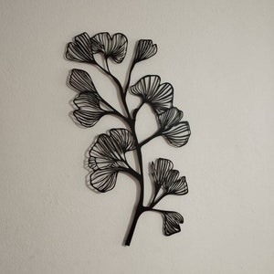 Ginkgo Leaf Metal Wall Art, Large Leaf Metal Wall Art, Ginkgo Leaves Metal Wall Hanging Decor, Tree Leaf Wall Art, Metal Leaf Wall Art