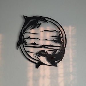 Metal Wall Art dolfijn, dolfijn muur opknoping, dolfijn muur decor, dolfijn metalen bord, dolfijn sculptuur, zee dieren kunst, oceaan muur kunst, slaapkamer