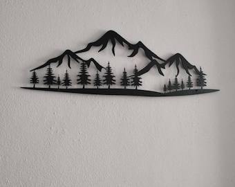 Mountain Metal Wall Art,Mountain Decor,Mountain Art,Interior Room Decor,Mountain Metal Sign,Bedroom Wall Art,Nature Lover Gift,Landscape