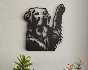 Golden Retriever Metal Wall Art , Unique Gift for Dog Lovers , Golden Retriever Wall Decor