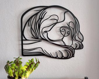 Minimalist Dog Metal Wall Art, Line Art Dog Metal Wall Sculpture, Cute Dog Metal Art Design, Dog Lovers Gift, Large Dog Wall Decor