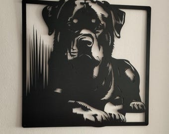Rottweiler Metal Wall Decor, Dog Portrait Wall Art, Rottweiler Gift, Metal Dog Wall Sign, Pet Lover Decor