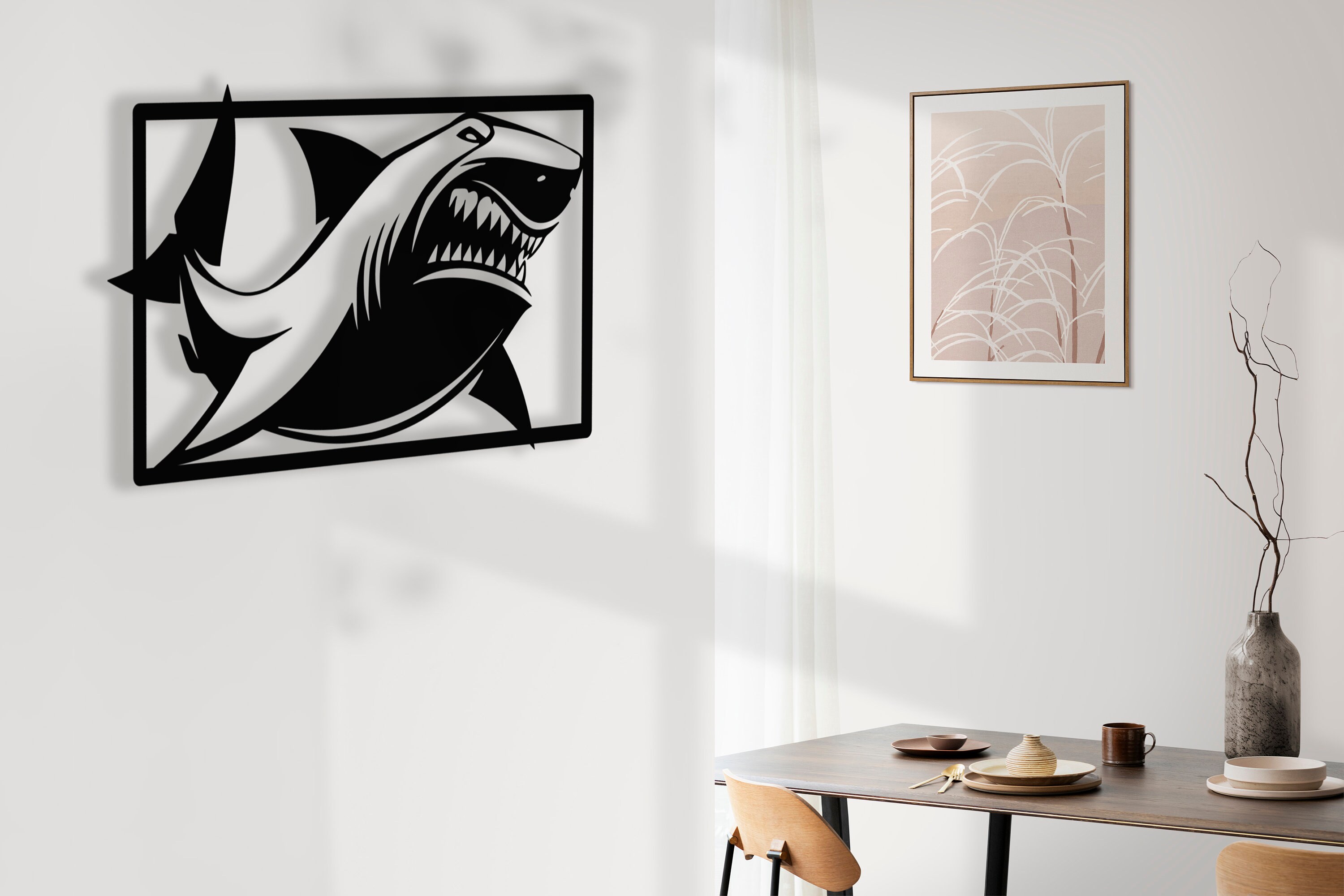 Shark Metal Wall Art Shark Animal Wall Decor Jaws Wall Art Etsy