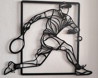 Tennis Player Metal Wall Art, Tennis Lover Gift, Home Gym Decoration, Tennis Wal Decor, Unique Gift for Tennis Lovers, Gift for Brother
