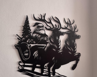 Santa Claus Metal Wall Art, Christmas Metal Wall Decor, Christmas Craft Housewarming Gifts