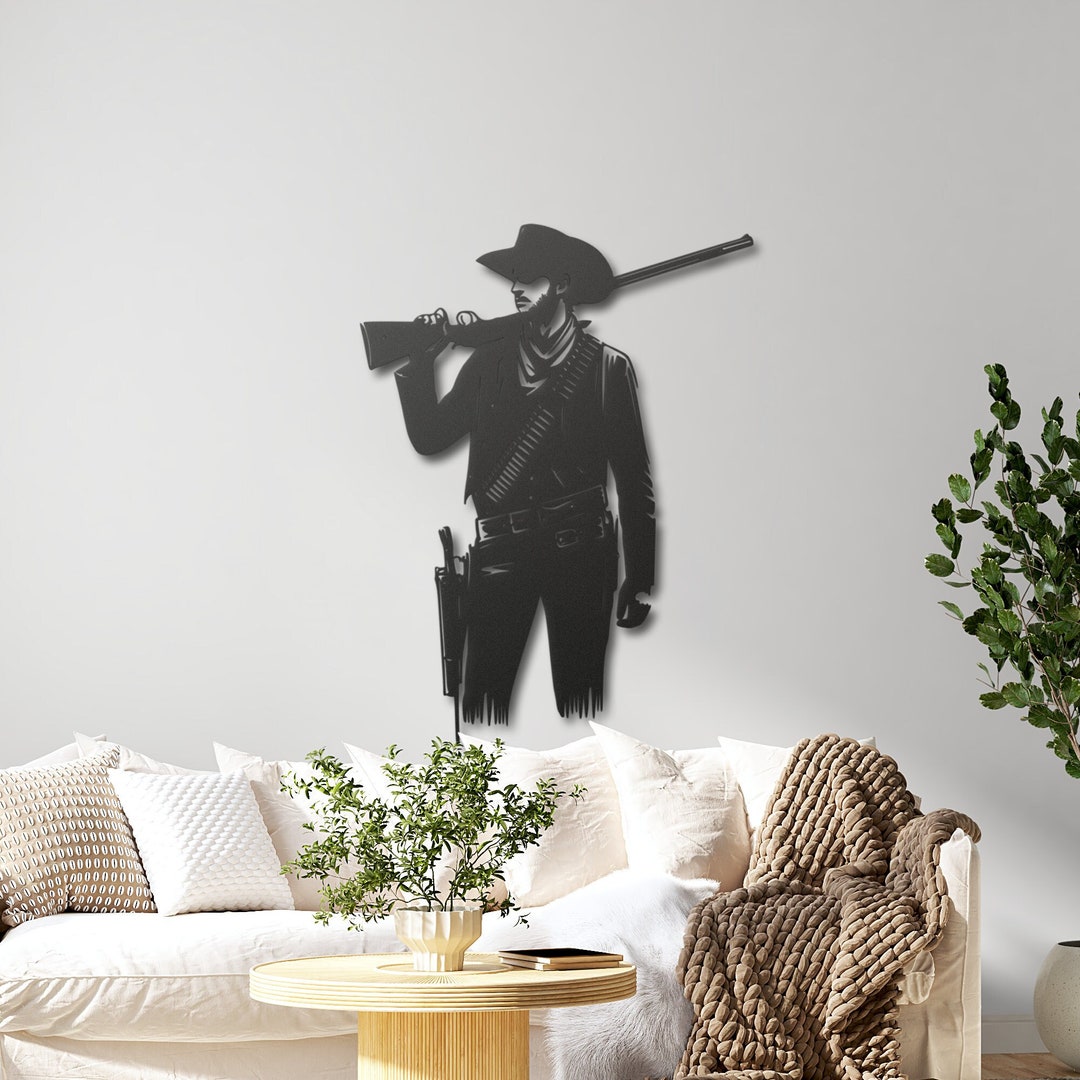 Cowboy Metal Wall Art Western Home Decor Western Metal Etsy