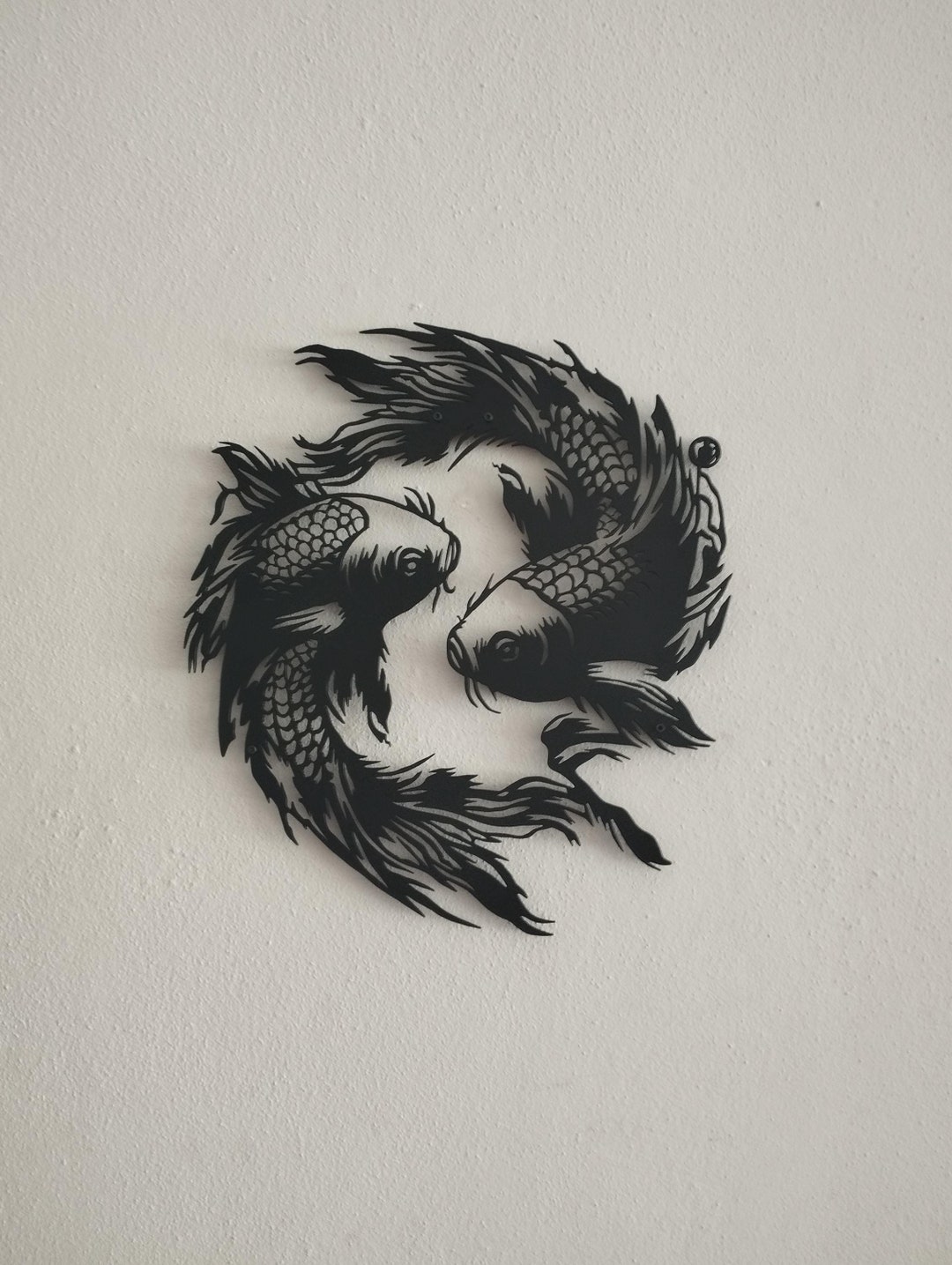 Koi Carp Fish Steel Wall Art | Metal Sculpture For Home, Garden, Or Fisherman Gift