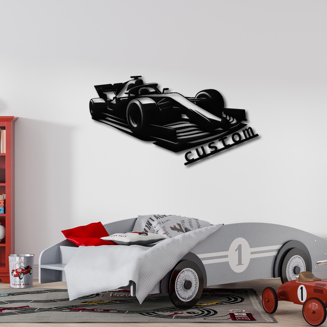 Personalized Formula 1 Car Metal Wall Art, Custom Race Car Name Sign ...