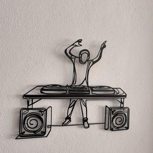 DJ Metal Wall Art – Music Producer Decor for Studio or Home – Minimalist DJ Art Gift for Musicians & Music Lovers Home Decor