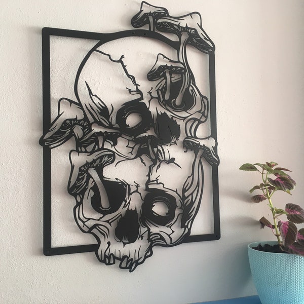 Skull Metal Wall Art,Skeletor Sculpture,Man Cave Decor,Above Bed Decor,Gothic Home Decor,Gothic Wall Art,Skull Decor,Bedroom Wall Decor