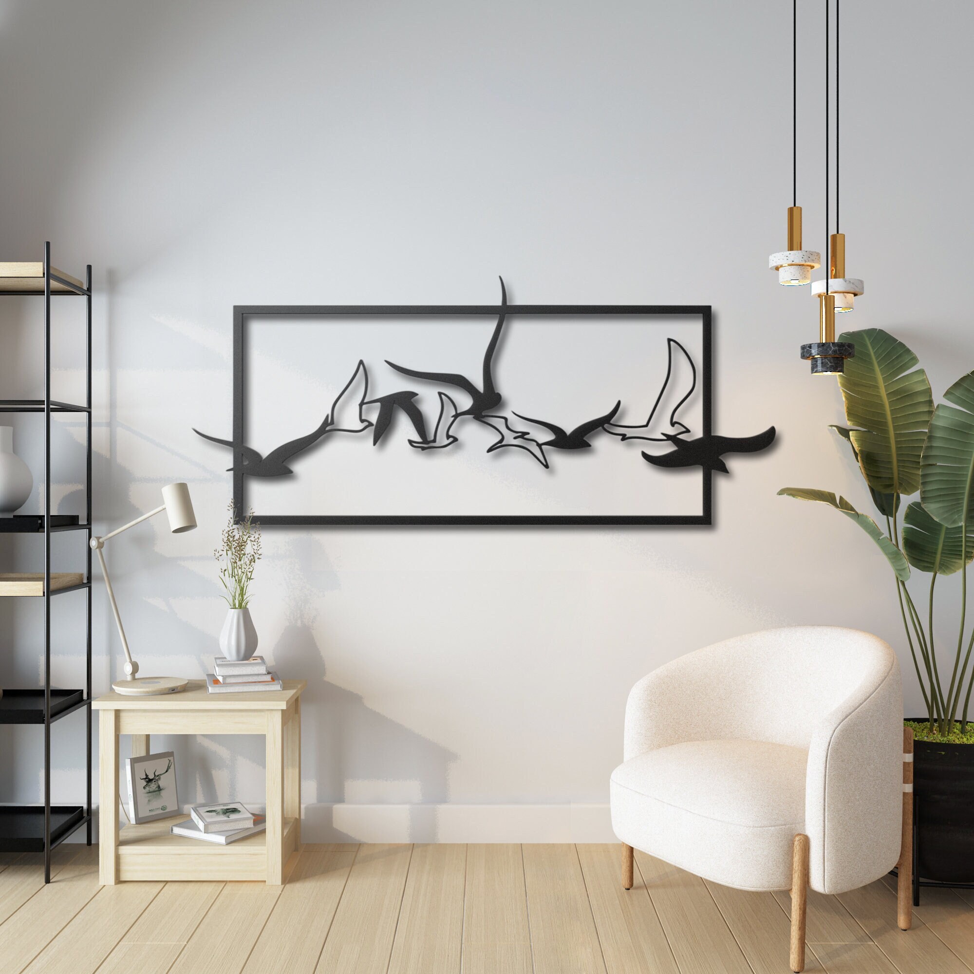 Flying Birds Metal Wall Art,bird Metal Art,birds Metal Sign,minimalist Line Art,bird Metal Line
