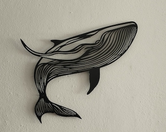 Metal Whale Sculpture, Whale Metal Wall Art, Whale Line Art, Living Room Metal Decor