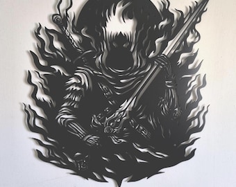 Grim Reaper Metal Wall Decor / Ghost Warrior Metal Wall Sign / / Reaper Warrior Wall Art / Halloween Room Decor / Reaper Wall Decor