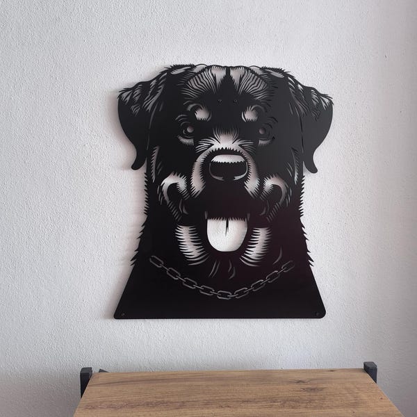Rottweiler Metal Wall Art - Rottweiler Wall Decor- Rottweiler Metal Sign - Unique Gift for Dog Lovers