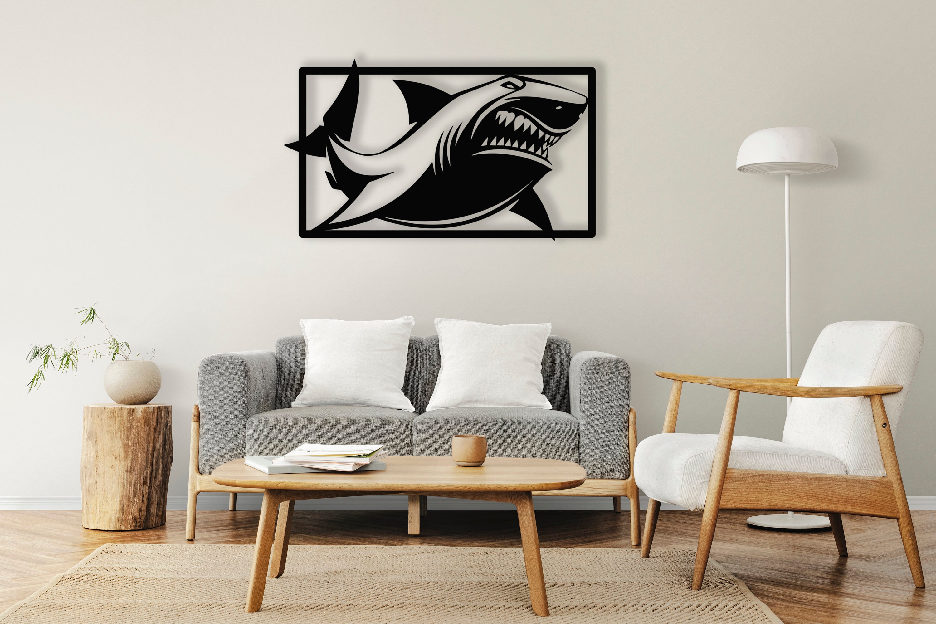 Shark Metal Wall Art Shark Animal Wall Decor Jaws Wall Art Etsy