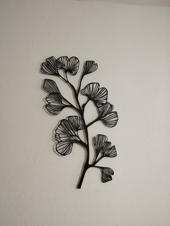Ginkgo Leaf Metal Wall Art, Large Leaf Metal Wall Art, Ginkgo Leaves Metal Wall Hanging Decor, Tree Leaf Wall Art, Metal Leaf Wall Art