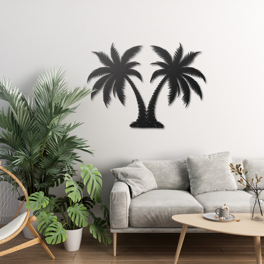 Palm Trees Metal Wall Art, Beach Wall Decor, Lake House Wall Decor ...