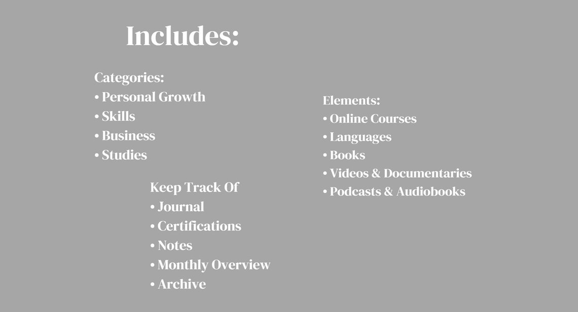 Learning Notion Dashboard Self Development Personal Growth Etsy