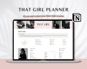 Notion Template Self-Care Planner || That Girl Notion Planner || All in One Notion || Vision, Fitness, Skincare, Habits