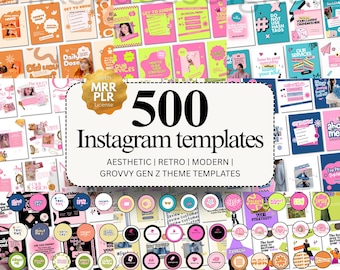 500+ Instagram Template Social Media Template Instagram Marketing Mega Bundle for MRR PLR Resell Rights Canva Templates Instagram Canva Post