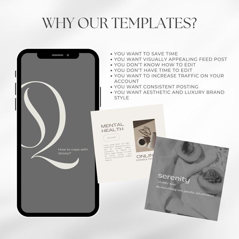 Mental Health Instagram Templates: Wellness Coach Social Media (canva ...