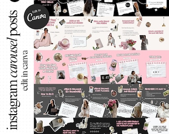 Carousel Templates Instagram Templates Social Media Templates Seamless Carousels Canva Carousel Aesthetic Instagram Carousels Templates