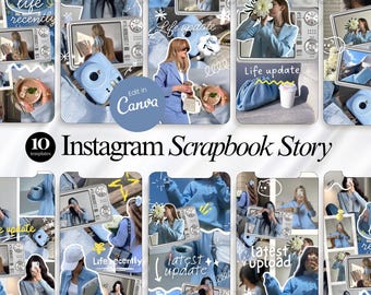Mallar för Instagram Stories Scrapbook Mallar för Instagram Stories Instagramvänliga Reels Omslagsmallar Mallar för Storytelling Mini Vlog-omslag
