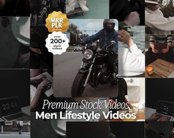 Más de 200 videos de stock sobre hombres, videos de stock de lujo oscuro, videos de stock de estilo de vida masculino, videos de marketing sin rostro, paquete de videos de stock MRR PLR