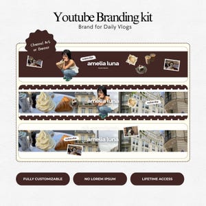 Youtube Branding Kit Youtube Thumbnail Templates Aesthetic Storytelling Youtube Channel Art Branding Modern Branding Youtube Daily Vlog Brand Kit Template You Tubers Brand Content Creator Vlog Lifestyle Daily Vlog Thumbnails Templates Brand Youtube Branding Kit Etsy