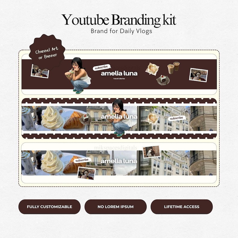 Youtube Branding Kit Youtube Thumbnail Templates Aesthetic Storytelling Youtube Channel Art Branding Modern Branding Youtube Daily Vlog Brand Kit Template You Tubers Brand Content Creator Vlog Lifestyle Daily Vlog Thumbnails Templates Brand Youtube Branding Kit Etsy