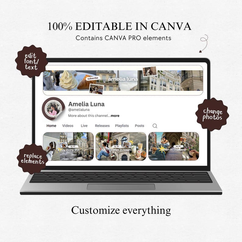 Youtube Branding Kit Youtube Thumbnail Templates Aesthetic Storytelling Youtube Channel Art Branding Modern Branding Youtube Daily Vlog Brand Kit Template You Tubers Brand Content Creator Vlog Lifestyle Daily Vlog Thumbnails Templates Brand Youtube Branding Kit Etsy