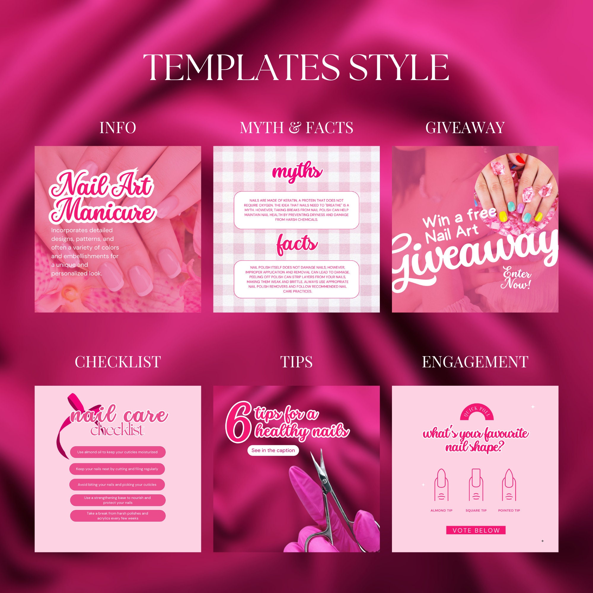100 Nail Salon Instagram Templates Nail Salon Business Social Media ...